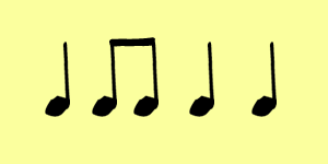 Quarter note and two eighth note rhythm pattern